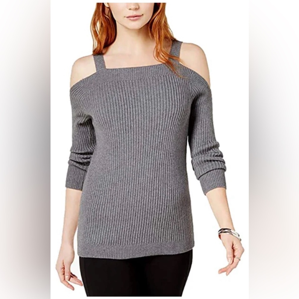 Gray Women's Cold Shoulder Sweater